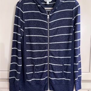 Market & Spruce Navy and White thin Hoodie